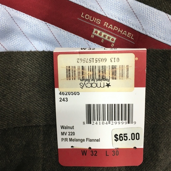 Louis Raphael Melange Flannel Cuffed Slacks - Picture 3 of 3